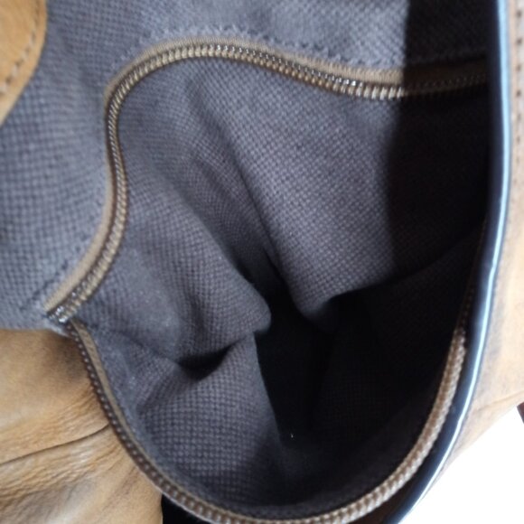 Frye Jacqui Brown Leather Hobo Bag Purse Shoulder Boho Distressed Silver Western - Picture 9 of 10